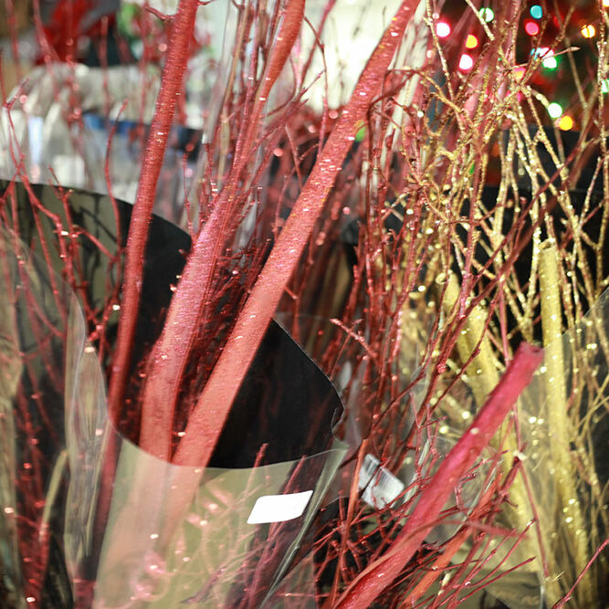 red twig and gold branches with glitter christmas decor red twig and gold branches with glitter christmas decor