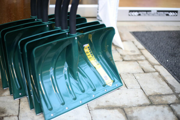 green shovels ready for winter preparation at patuxent nursery