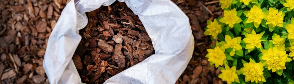 Spreading Mulch from a Bag