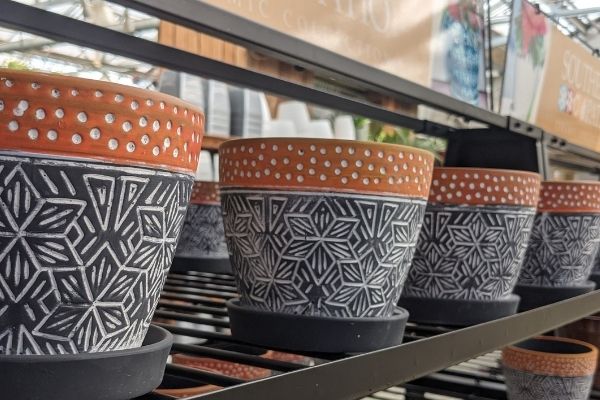 patterned pottery for indoor and outdoor planters