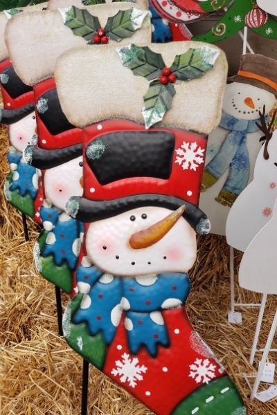 snowman lawn art seasonal garden decor