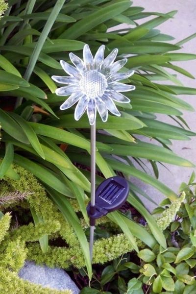 sunflower solar light stake for garden decor