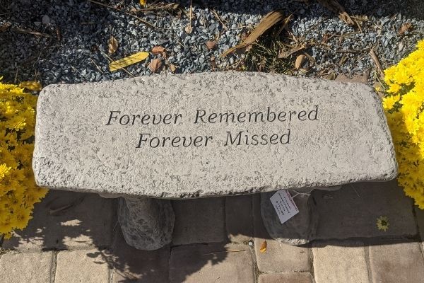 Memorial Stone Bench for Memorial Garden Statuary