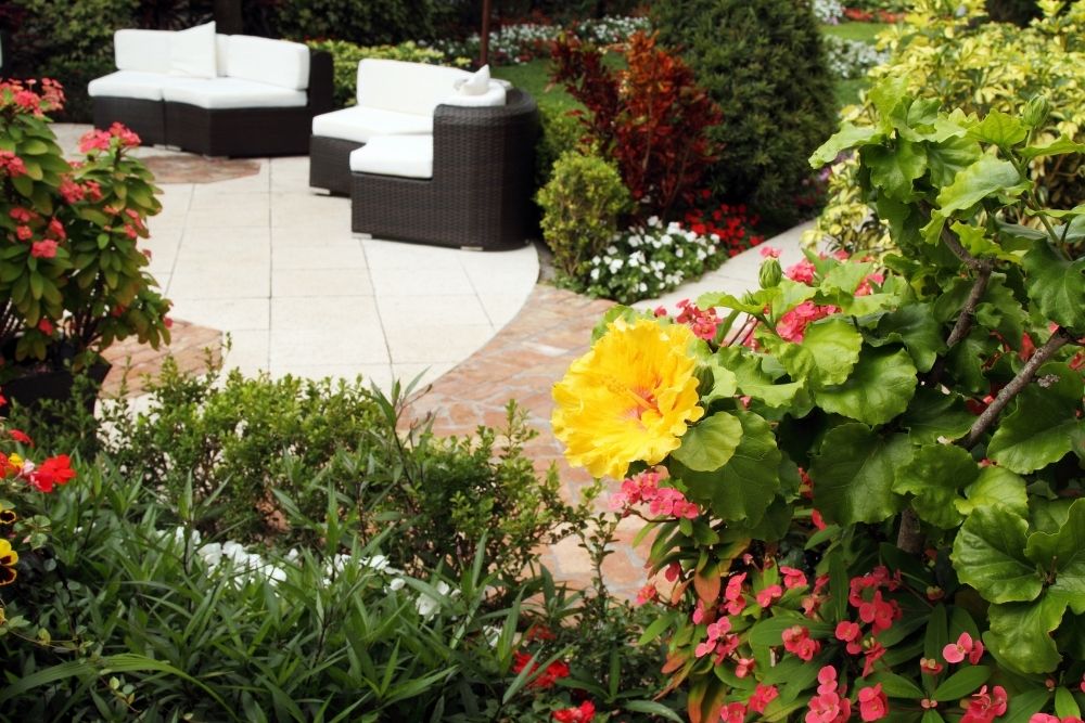 beautiful outdoor living space in summer beautiful outdoor living space in summer