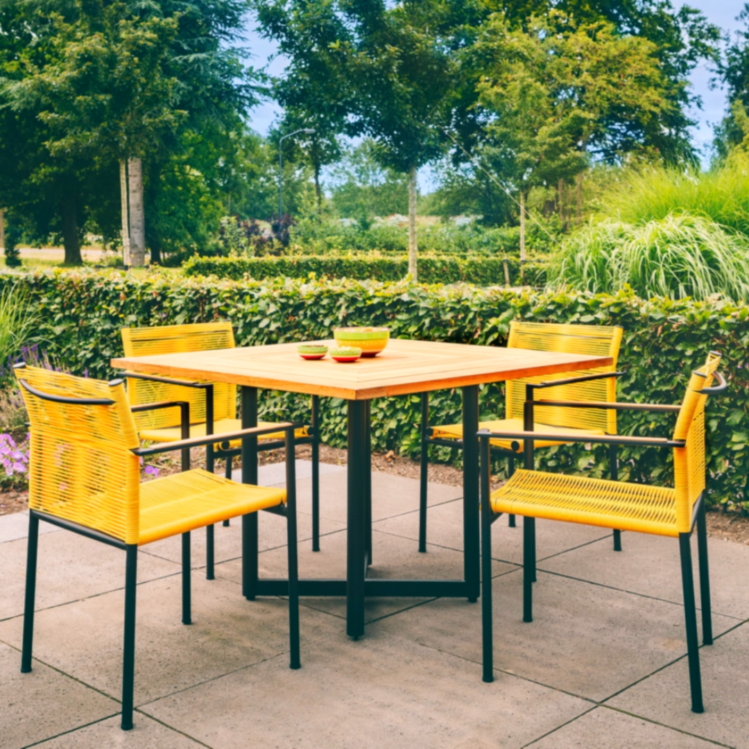 yellow dining set