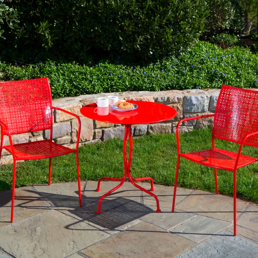 red bistro set