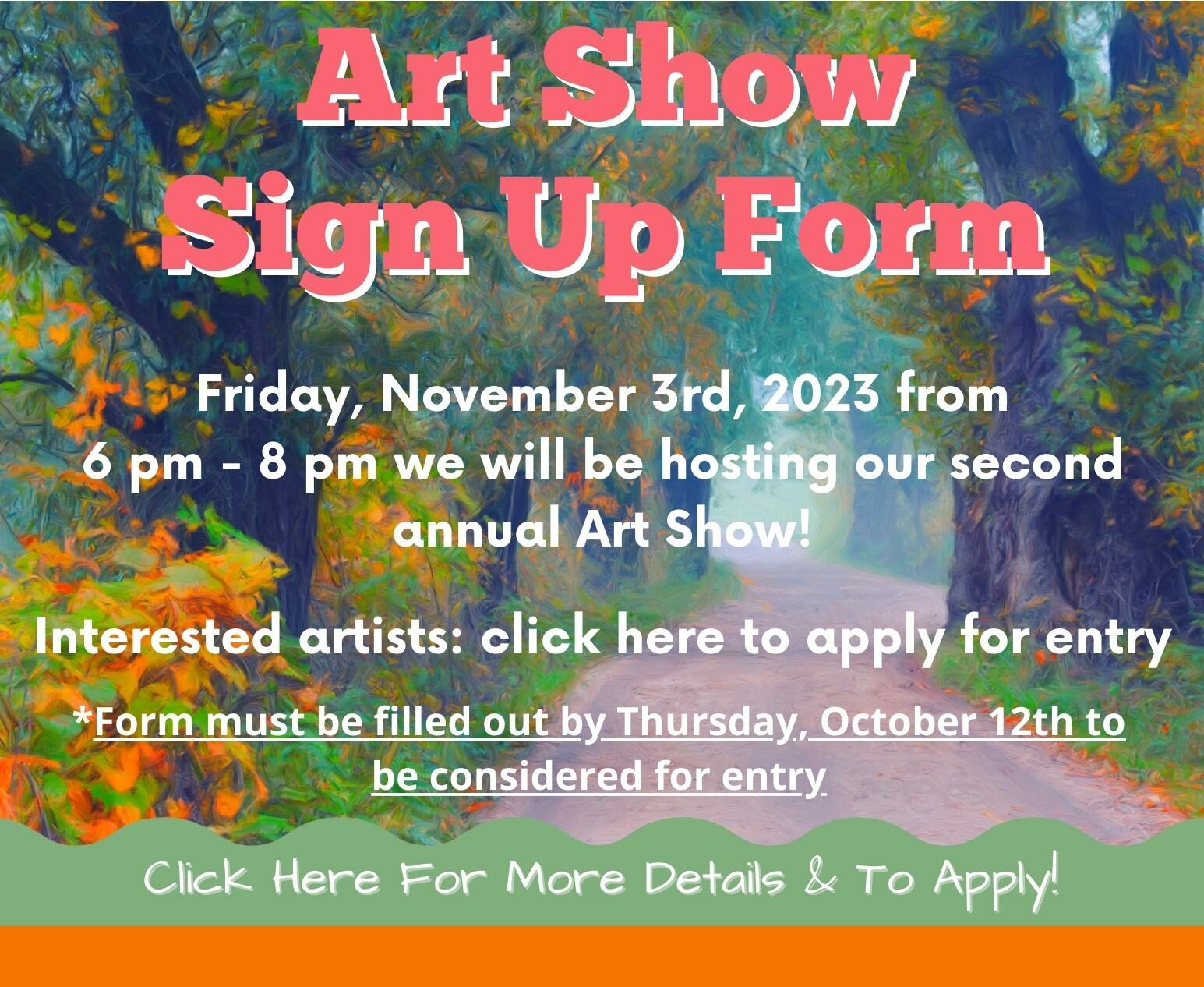 Art Show Sign Up Form