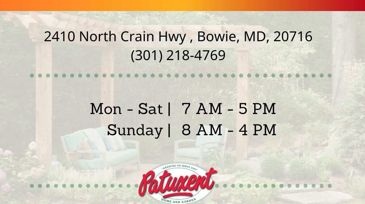 Patuxent Nursery Store Hours