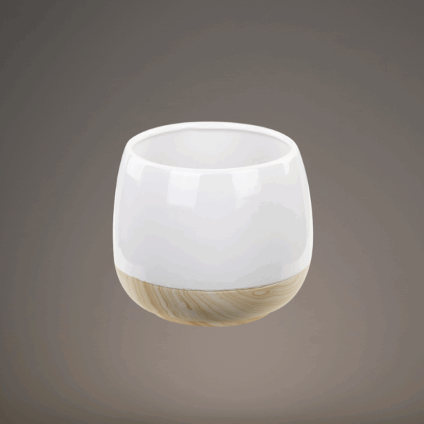 Cache Pot with Wood Grain Base - Image 2