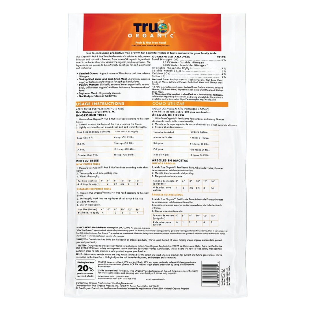 True Organic Fruit And Nut Tree Food product back