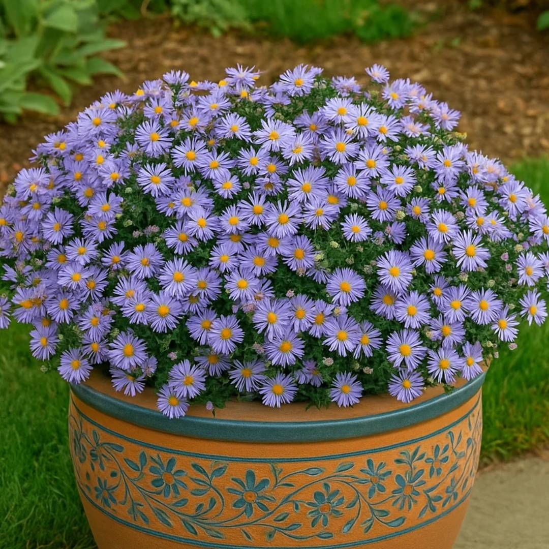 Wood's Blue Aster in a pot