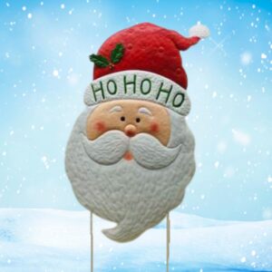 Smiling Santa Garden Stake
