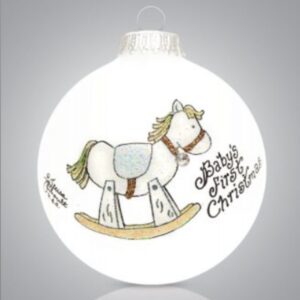 Ornament: Baby's First Christmas Blue Rocking Horse