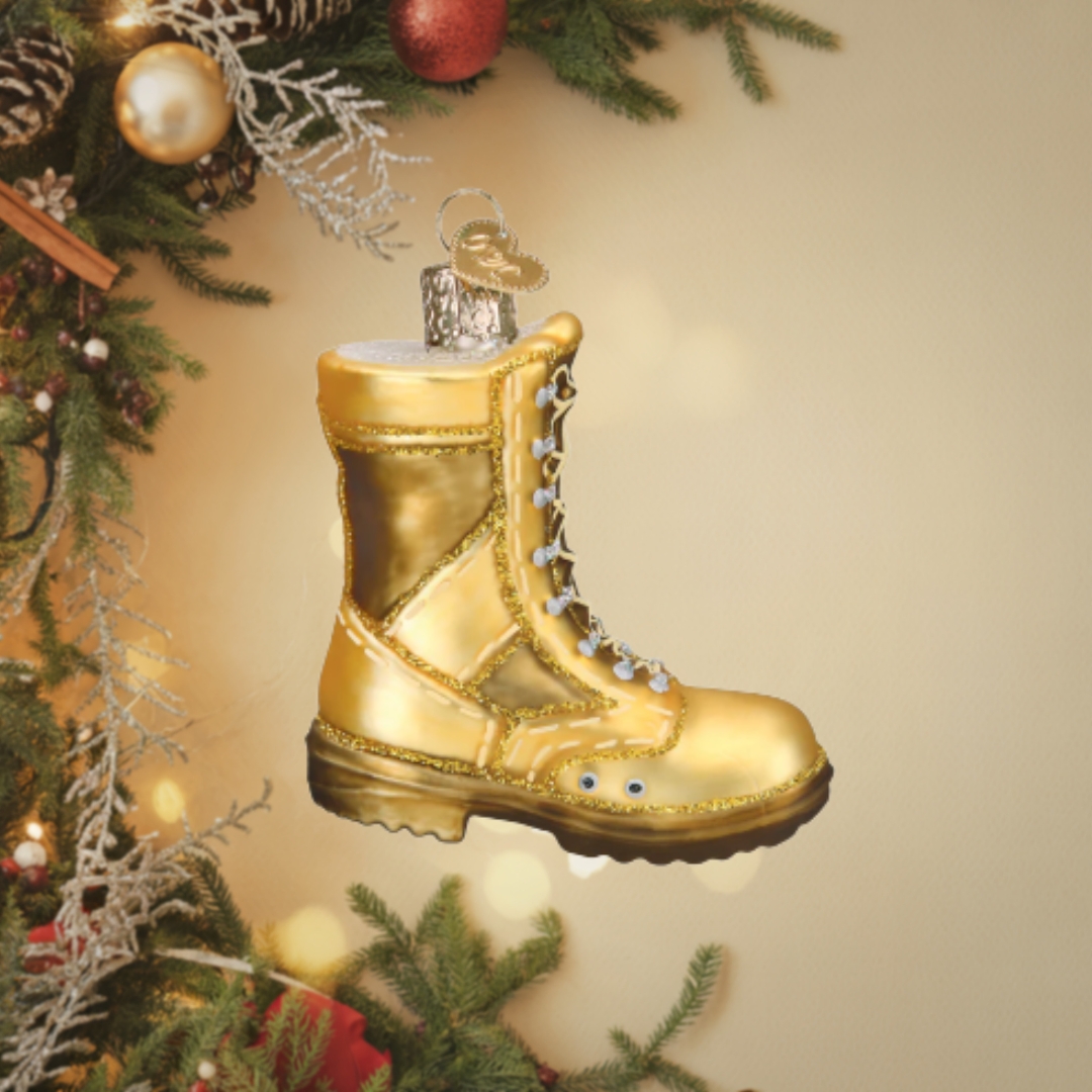 Military Boot Ornament side view