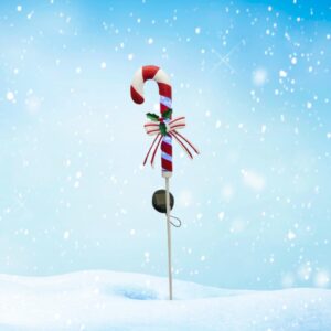 Solar Stake: 35" x 6" Candy Cane With A Bow