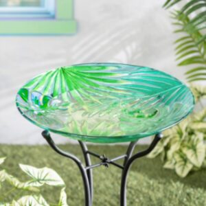 Palm Beach Tropical Leaf Bird Bath