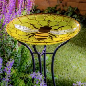 Bee Glass Bird Bath