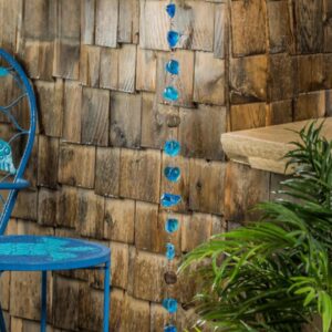 Blue Glass Rain Chain