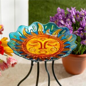 Celestial Harmony Glass Bird Bath