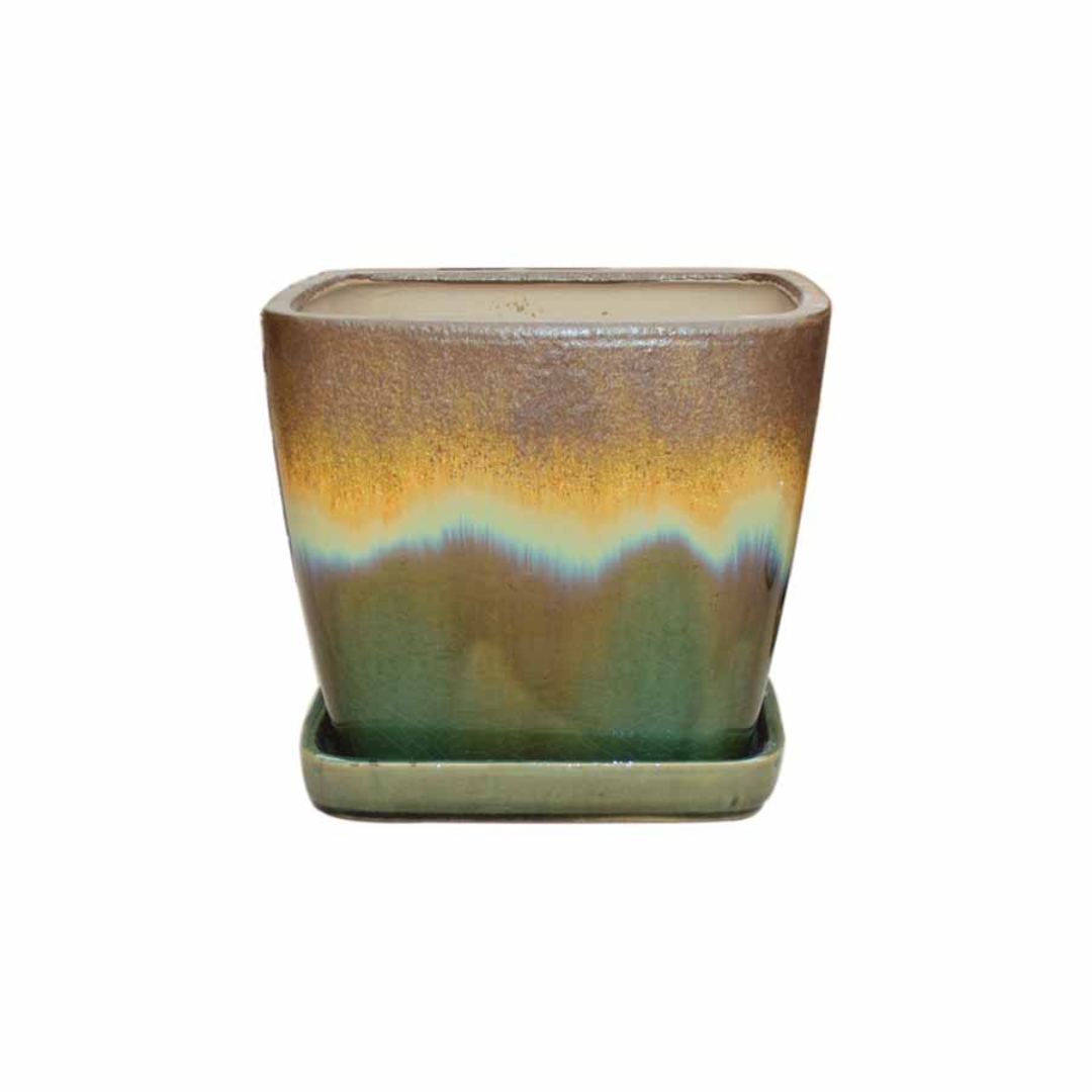 Fusion Milan Planter - Green Over Green