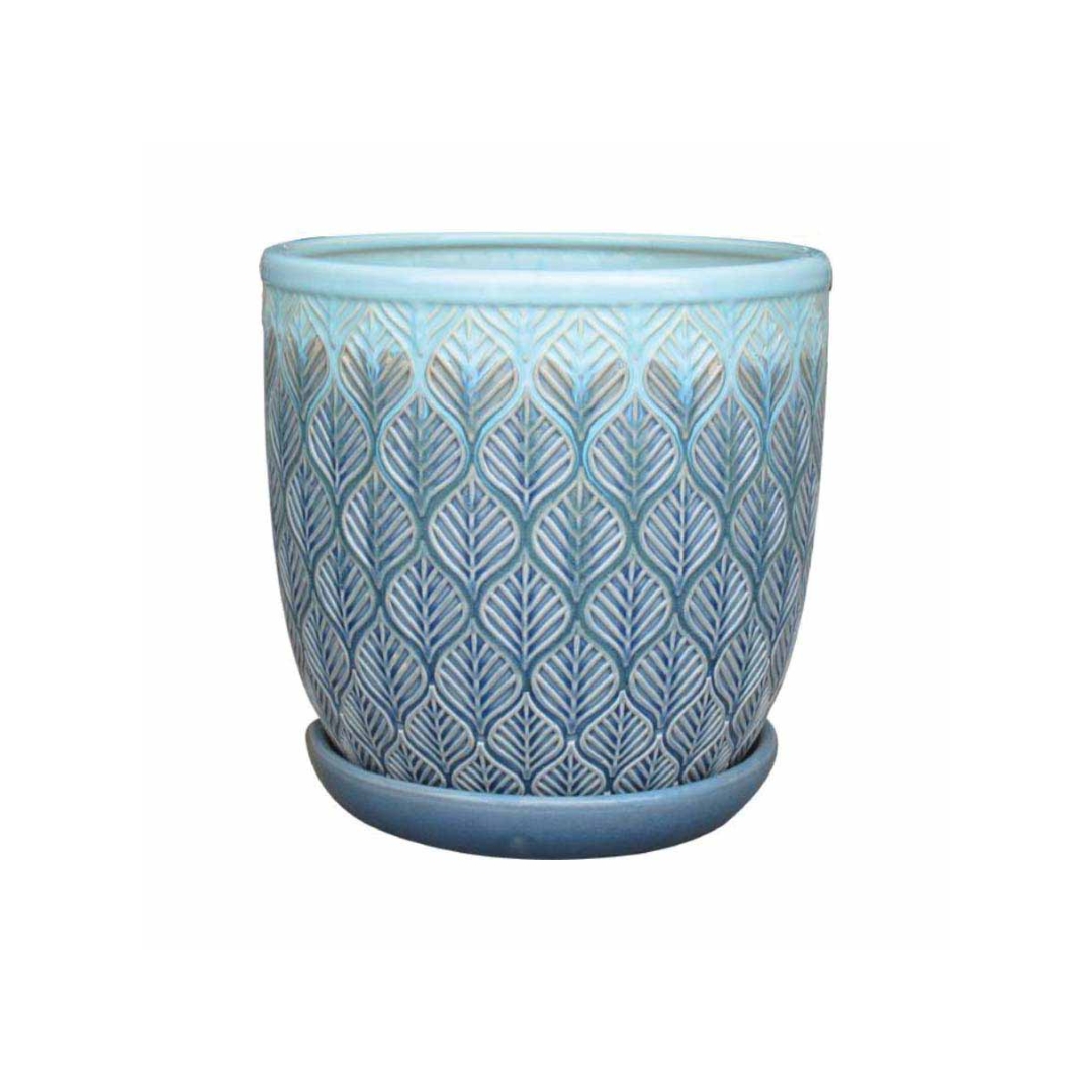 Lotus Ash Leaf Planter - Aqua Blue