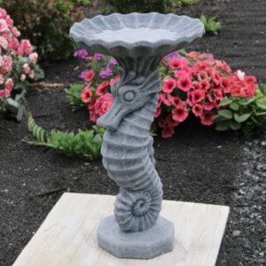 One Piece Seahorse Bird Bath