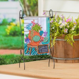 Succulents In A Strawberry Pot Garden Flag