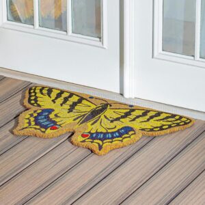 Swallowtail Butterfly Shaped Coir Mat
