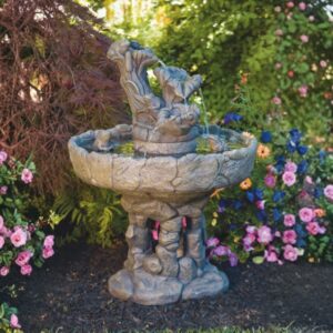 Three Tier Frog Stone Fountain