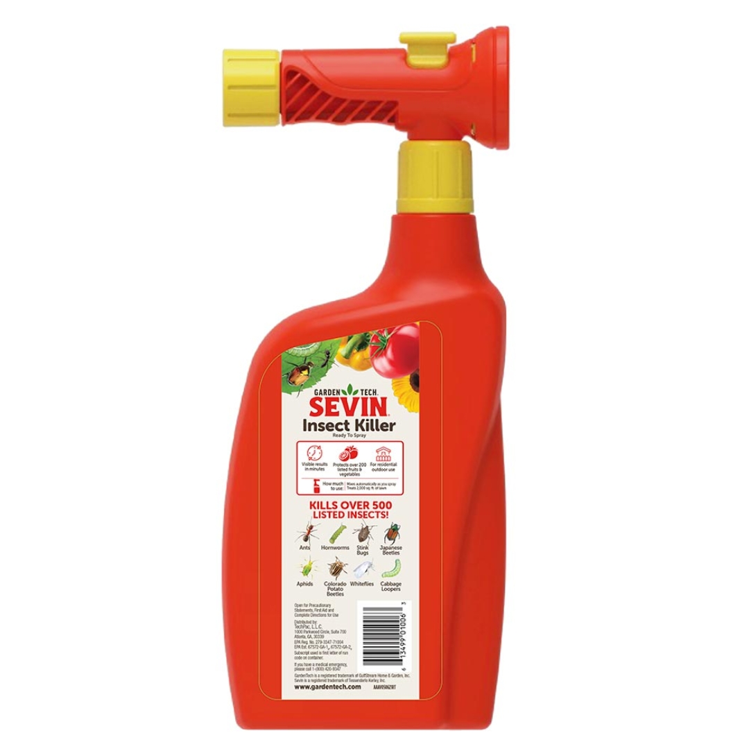 Sevin Insect Killer Hose Spray back of the bottle